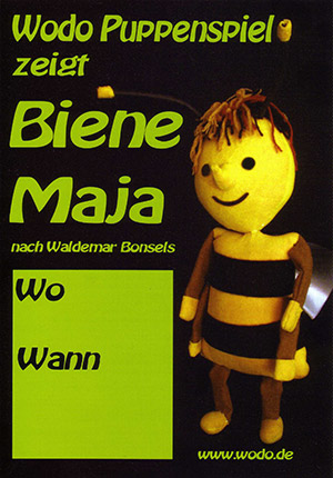 Das Plakat zum Stück: Die Figur von Biene Maja ist abgebildet 